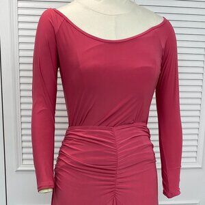 Dance America Sz L Pink Top Long Sleeve Minimalist Elegant Design